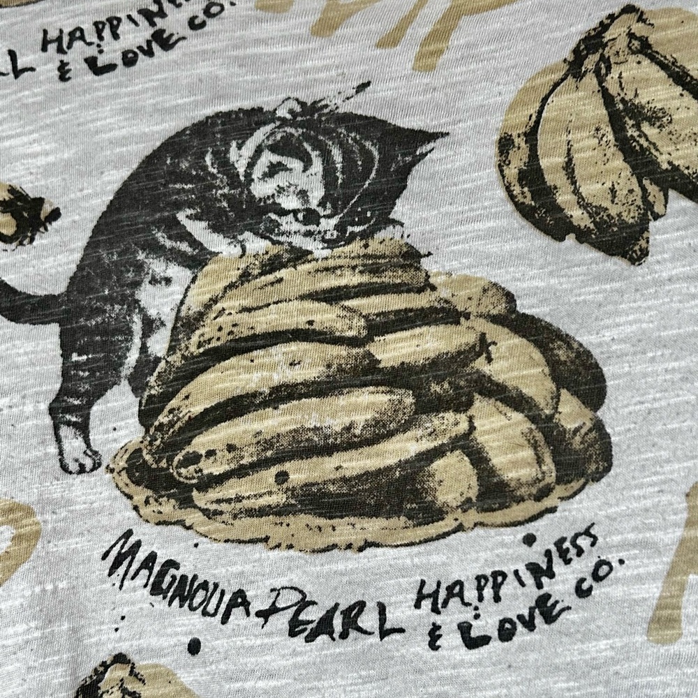 Magnolia Pearl Cat Graphic T Shirt Dress - Black and Tan - Picture 2 of 9